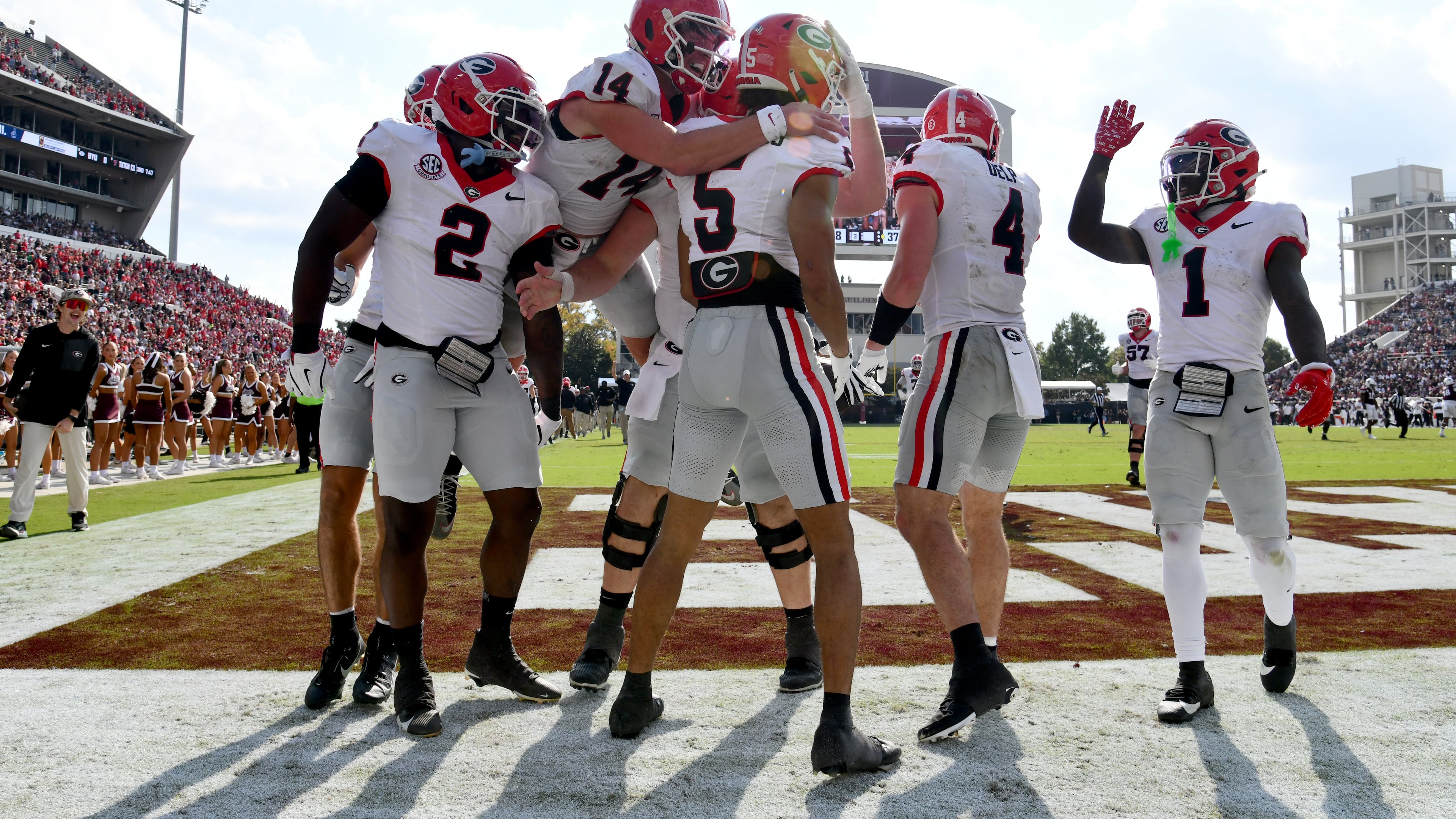 Georgia coach Kirby Smart said his team wasn't worried about a potential trap game at Mississippi State, and it showed in the Bulldogs' 41-21 win. (Hyosub Shin/AJC)