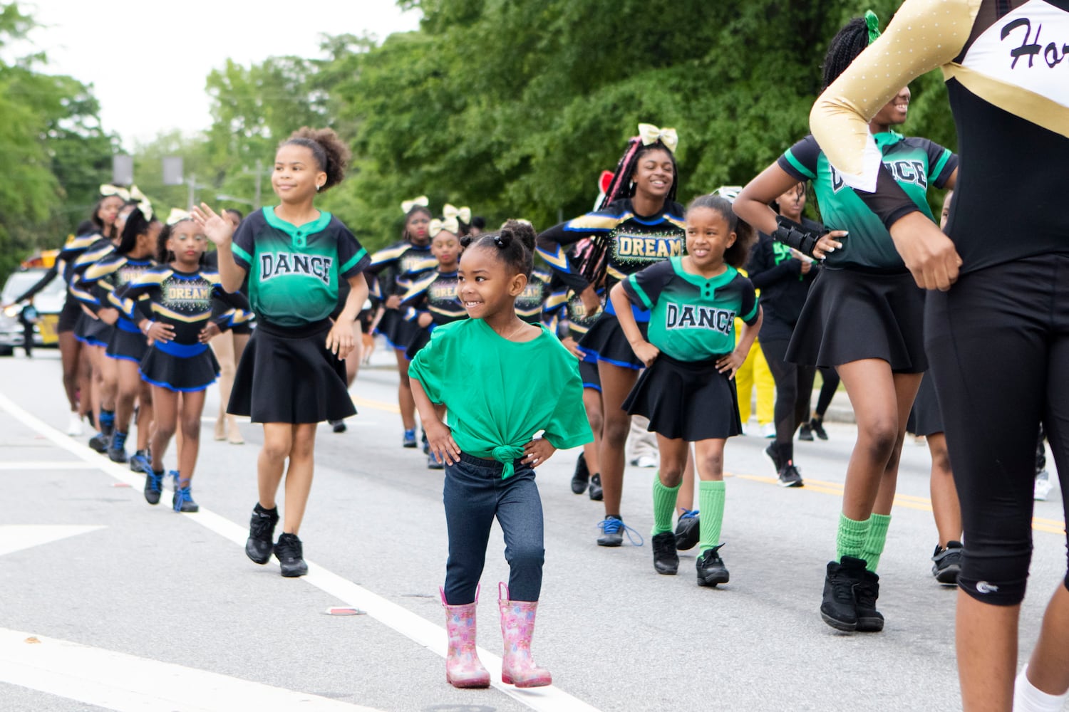 Young students march in the Atlanta Public School parade on Saturday, April 22, 2023. The parade celebrated the 150th anniversary of Atlanta Public Schools and featured students, teachers and other members of the APS community. CHRISTINA MATACOTTA FOR THE ATLANTA JOURNAL-CONSTITUTION