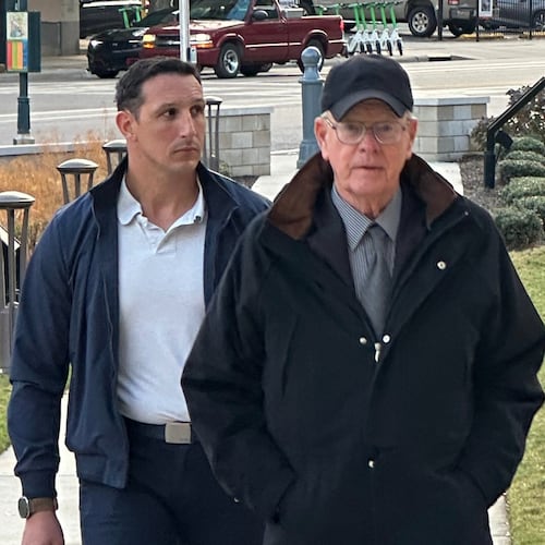 NASCAR chairman Jim France enters federal court in Charlotte, N.C., on Wednesday Dec 3, 2025. (AP Photo/Jenna Fryer)
