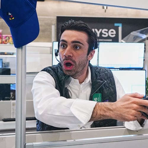 Options trader Paul Magnesio works on the floor of the New York Stock Exchange, Thursday, June 25, 2026. (AP Photo/Richard Drew)