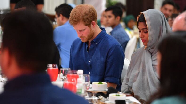 SINGAPORE - JUNE 04: Prince Harry visits Jamiyah Singapore on the first day of a two day visit to Singapore on June 4, 2017 in Singapore. (Photo: Tim Rooke - WPA Pool/Getty Images)