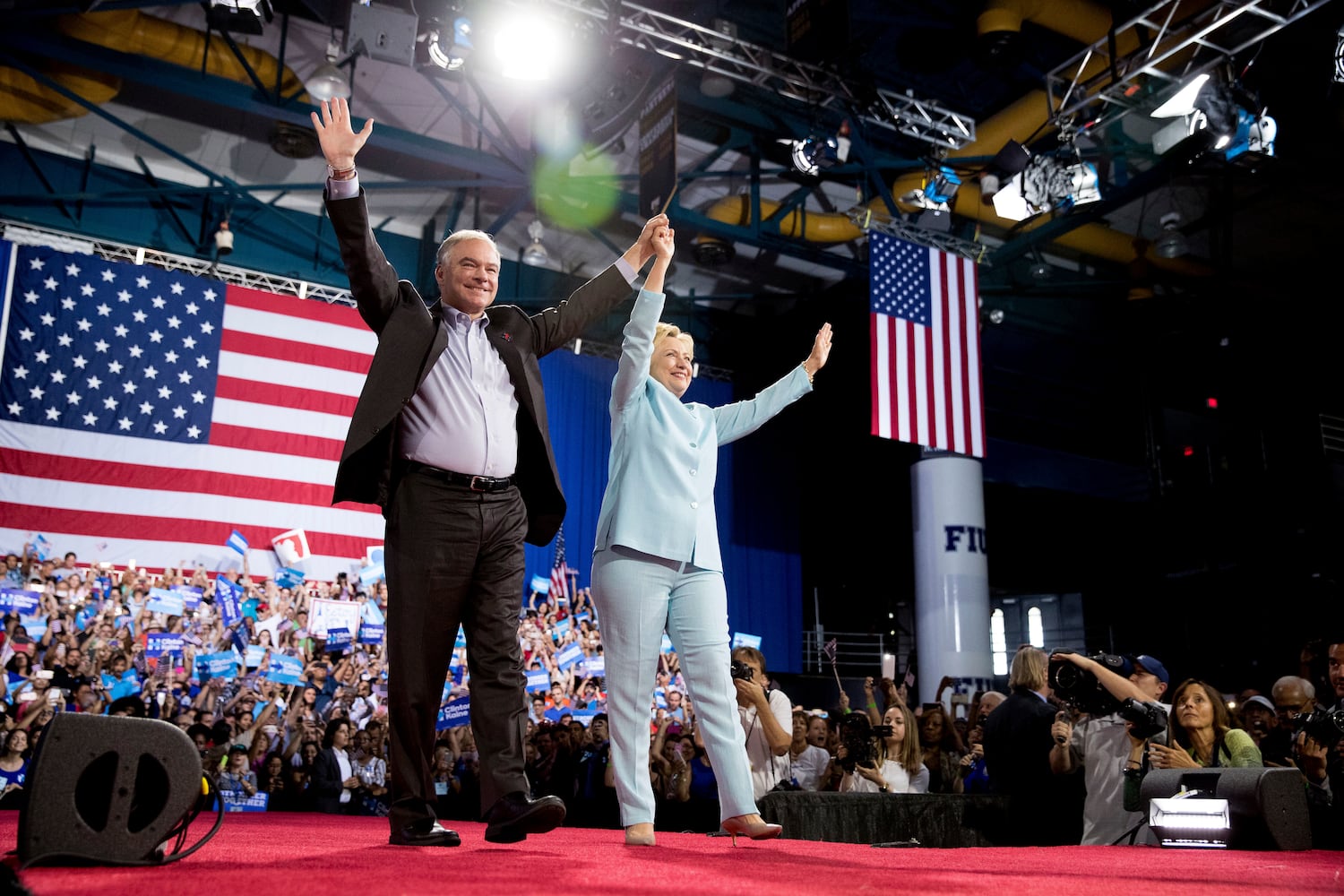 Clinton-Kaine ticket makes debut