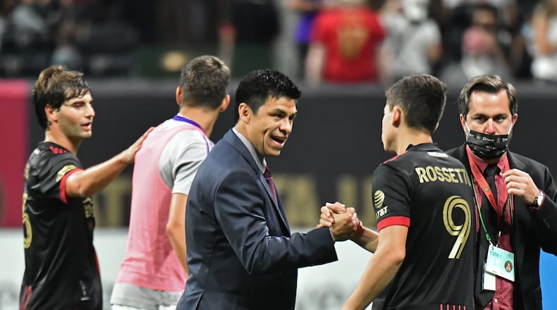 Manager Gonzalo Pineda is getting his Atlanta United team ready for its MLS opener on Feb. 27. (Hyosub Shin / Hyosub.Shin@ajc.com)