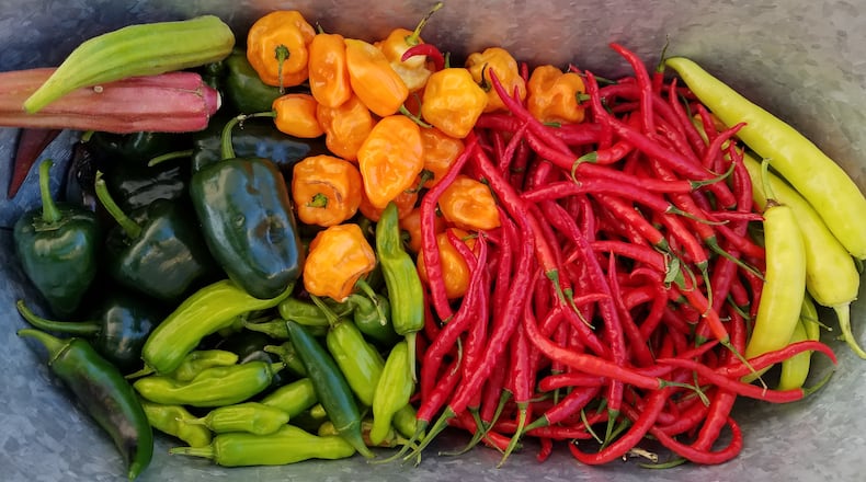 Visit these Atlanta metro area farmers markets for farm-fresh produce, like these peppers sold at the Historic Downtown Acworth Farmers Market. (Courtesy of Tina Rhoades)