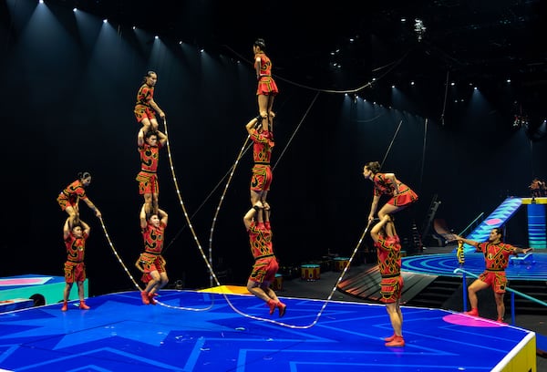 The Troupe Brothers are a group of acrobats in the Ringling Bros. circus who perform jump rope acts. They are known for their three-person jump rope acts and seesaw flips. Courtesy of Ringling Bros.