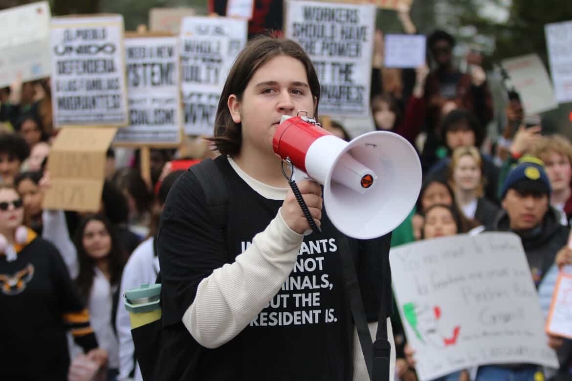 Braydan Harrison, a sophomore at Dunwoody High and co-president of the schools the school's chapter of the Georgia Young Democrats, said organizing a walkout at the school was a first for him. But he wanted to channel his anger about immigration crackdowns into something productive. (Courtesy of Braydan Harrison)