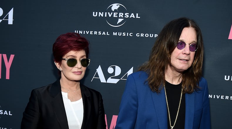 HOLLYWOOD, CA - JUNE 25: Television personality Sharon Osbourne (L) and musician Ozzy Osbourne arrive at the premiere of A24 Films "Amy" at ArcLight Cinemas on June 25, 2015 in Hollywood, California. (Photo by Michael Buckner/Getty Images)