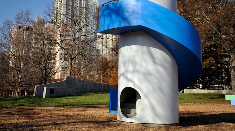 Sculptor Isamu Noguchi designed "Playscapes," a sculptural playground, installing it at Piedmont Park in 1976. Visiting the landmark playground is one of 12 ideas for trying something new in the new year.