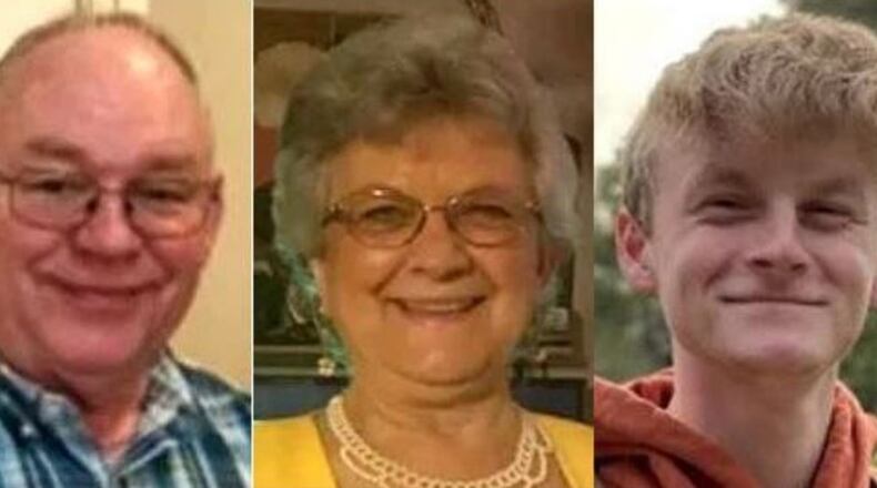 Three members of the Hawk family, (from left) Richard, Evelyn and Luke, were killed April 8, 2022, at a Coweta County gun shop.