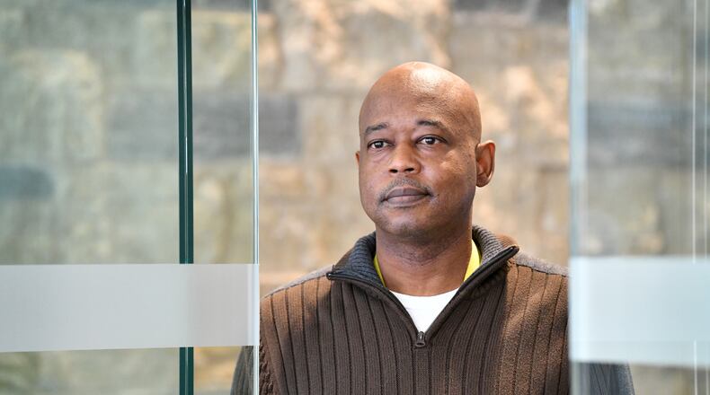 Portrait of Eric Bailey, Gwinnett County forensic Investigator, at the Gwinnett County Medical Examiner's Office building in Lawrenceville on Wednesday, February 17, 2021. Eric Bailey awaits to find someone who can donate a kidney to him. (Hyosub Shin / Hyosub.Shin@ajc.com)