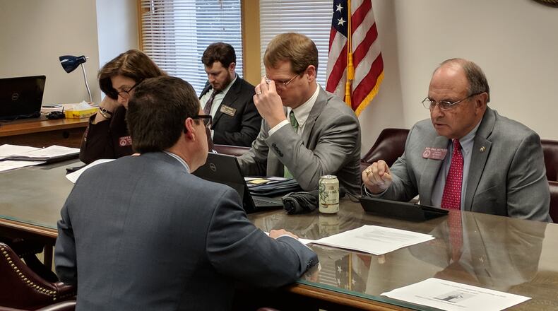 Feb. 12, 2018, Atlanta -- Rep. Wes Cantrell, R-Woodstock, presents House Bill 482 to fellow lawmakers at the Gold Dome.