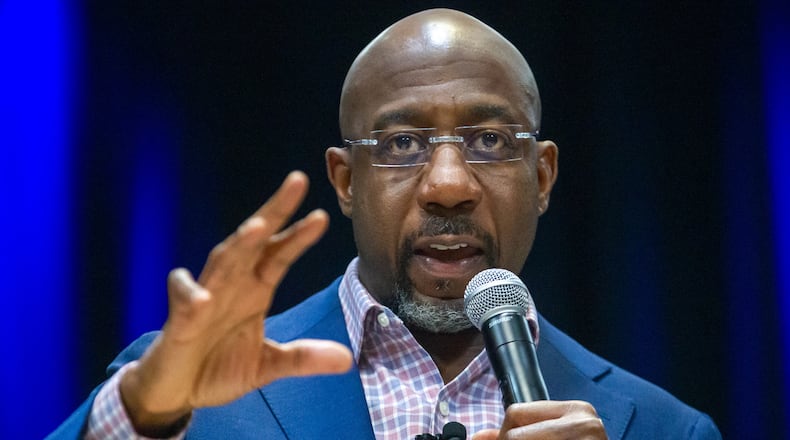 During his first in-person town hall as a U.S. senator, at the Maloof Auditorium in Decatur, Raphael Warnock spoke about the coronavirus relief bill, the American Rescue Plan, that passed without Republicans’ support and made possible only after he and fellow Georgian Jon Ossoff were elected to give Democrats a 50-vote majority in the Senate. “We put shots in people’s arms; we put resources in people’s bank accounts,” Warnock told the crowd. “We supported small businesses, we provided (the Paycheck Protection Plan) for small businesses, we helped our municipalities to retrofit and to make it through the pandemic: $11 billion dollars of support to small businesses in Georgia alone.” STEVE SCHAEFER FOR THE ATLANTA JOURNAL-CONSTITUTION