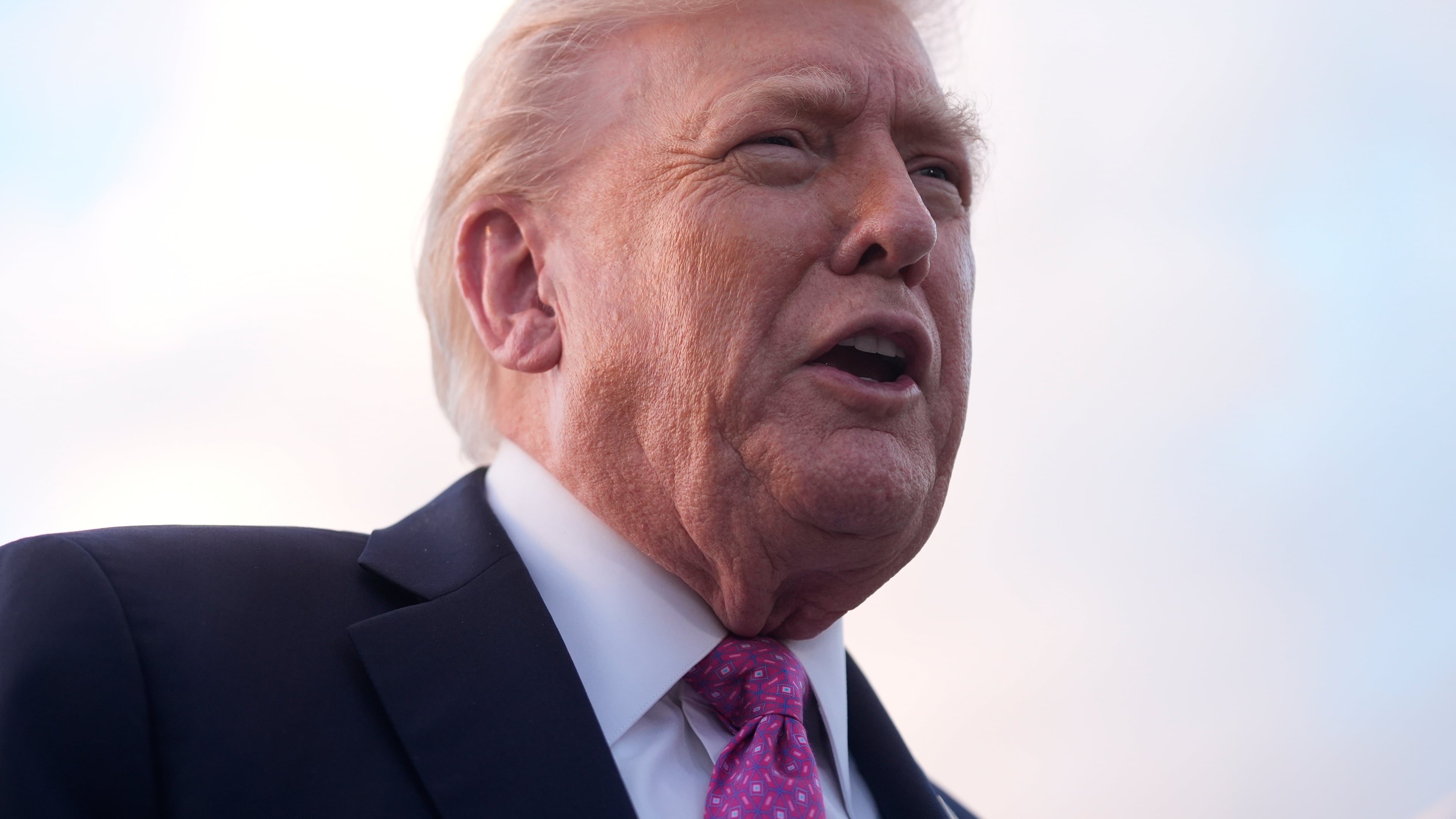 President Donald Trump speaks to reporters after arriving on Air Force One, Friday, Oct. 17, 2025, at Palm Beach International Airport in West Palm Beach, Fla. (AP Photo/Mark Schiefelbein)