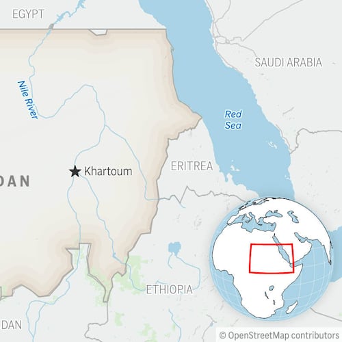 This is a locator map for Sudan with its capital, Khartoum. (AP Photo)