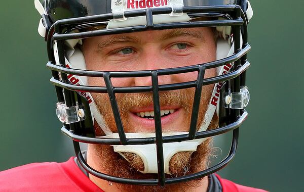 Former Falcons left tackle Sam Baker. (CURTIS COMPTON/AJC)