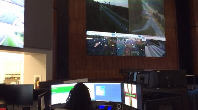 Georgia Department of Transportation employees monitor Hurricane Irma traffic from Atlanta.