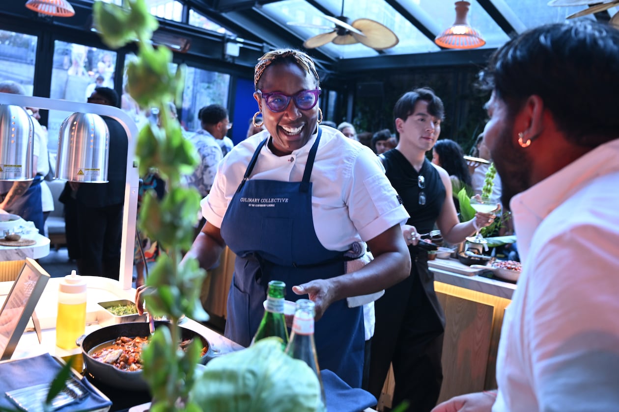 Mashama Bailey joins the American Express Culinary Collective by The Centurion Lounge event at K'Far in Brooklyn on July 22, 2025. (Bryan Bedder/Getty Images for American Express)