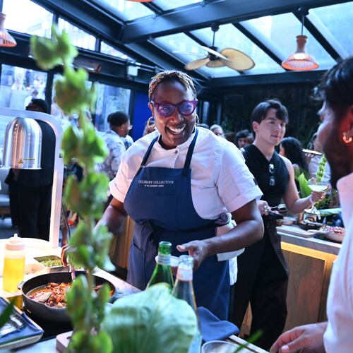 Mashama Bailey joins the American Express Culinary Collective by The Centurion Lounge event at K'Far in Brooklyn on July 22, 2025. (Bryan Bedder/Getty Images for American Express)