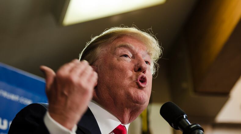 Donald Trump, a Republican presidential hopeful, speaks at a campaign rally in Laconia, N.H., on Thursday. New York Times/Ian Thomas Jansen-Lonnquist
