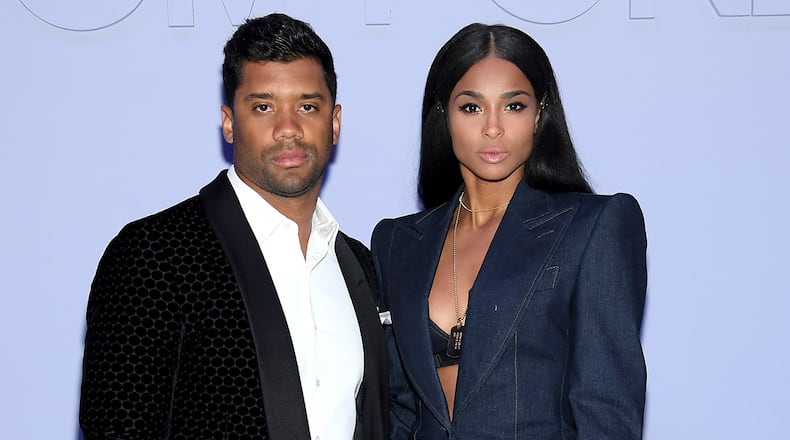 NEW YORK, NY - FEBRUARY 06: Russell Wilson and Ciara attend the Tom Ford Fall/Winter 2018 Men's Runway Show at the Park Avenue Armory on February 6, 2018 in New York City. (Photo by Dimitrios Kambouris/Getty Images for Tom Ford)
