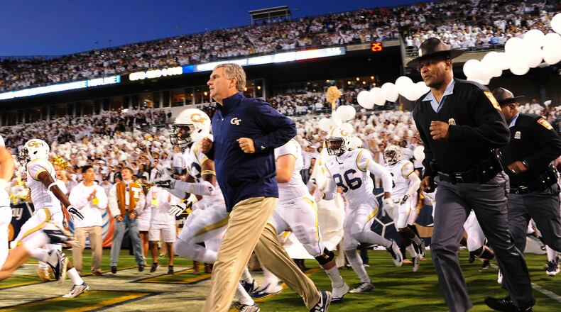 Georgia Tech will hope that the weather for Friday’s spring game will be more cooperative than the past two years. (Photo by Scott Cunningham/Getty Images)