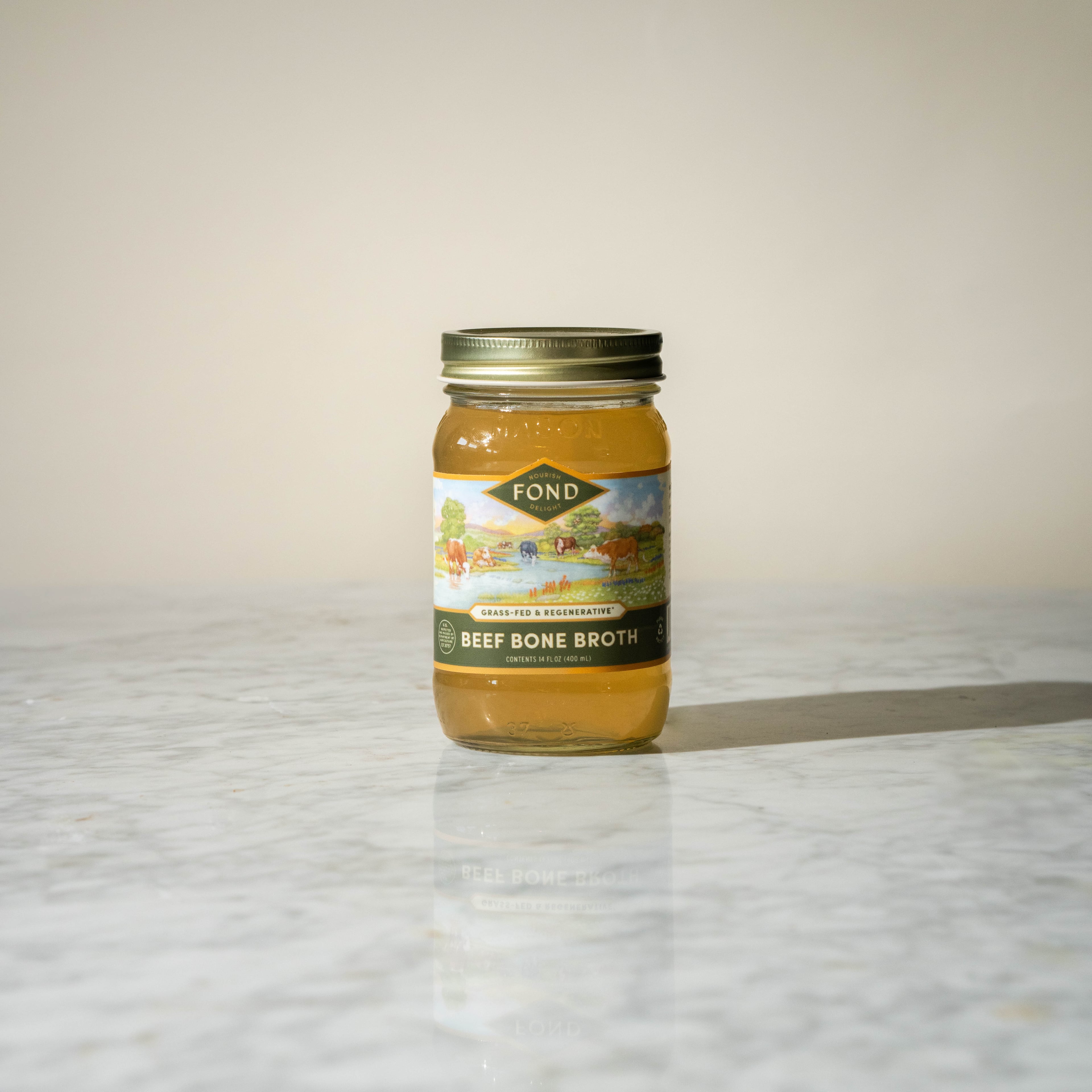 Fond Bone Broth makes its richly flavored broth by simmering bones from grass-fed cattle in water for more than 18 hours. (Courtesy of Fond Bone Broth)