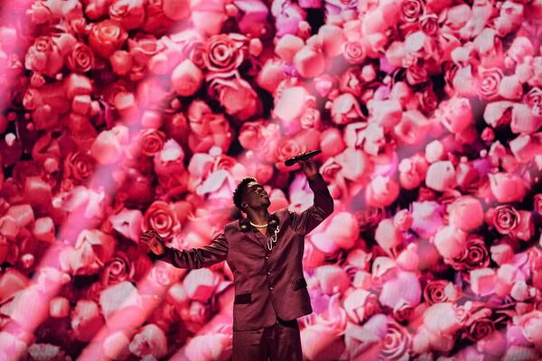Claude from the Netherlands performs the song "C'est La Vie" during the dress rehearsal for the Grand Final of the 69th Eurovision Song Contest, in Basel, Switzerland, Friday, May 16 2025. (AP Photo/Martin Meissner)