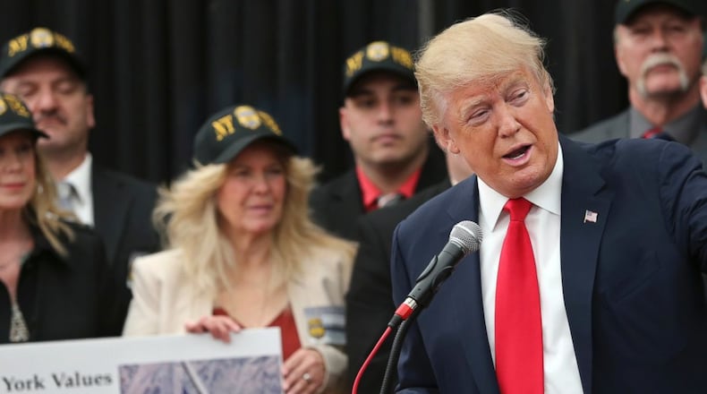 Donald Trump campaigns in Staten Island, N.Y. (Mel Evans/AP Photo)