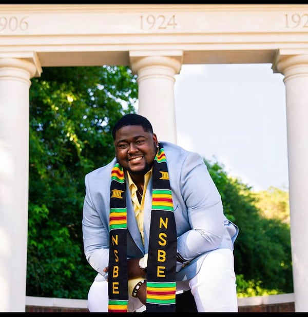 Kyle Gregory, seen here at Georgia Southern in May 2019, was a member of the National Society of Black Engineers (NSBE). 