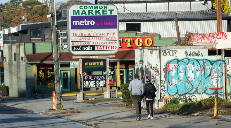 A “beloved gritty stretch” of Ponce de Leon Avenue is being redeveloped. (Steve Schaefer/steve.schaefer@ajc.com)