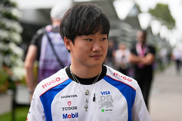 Team RB driver Yuki Tsunoda of Japan at the Australian Formula One Grand Prix at Albert Park, in Melbourne, Australia, Saturday, March 15, 2025. (AP Photo/Asanka Brendon Ratnayake)
