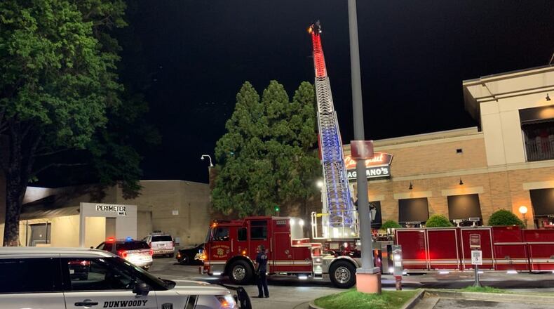 A suspect climbed the roof of the Cheesecake Factory in Dunwoody while trying to evade police officers.