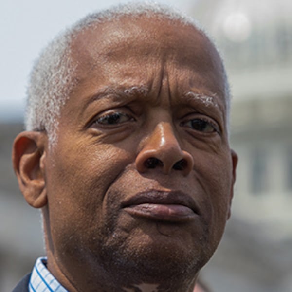 U.S. Rep. Hank Johnson, D-Lithonia, who was also in attendance, thanked the parents and mentors for encouraging young people to serve. (Nathan Posner for the AJC 2023)