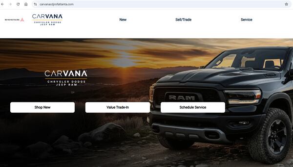 Carvana has a new Chrysler, Dodge, Jeep and Ram dealership in Union City. (Screen shot)