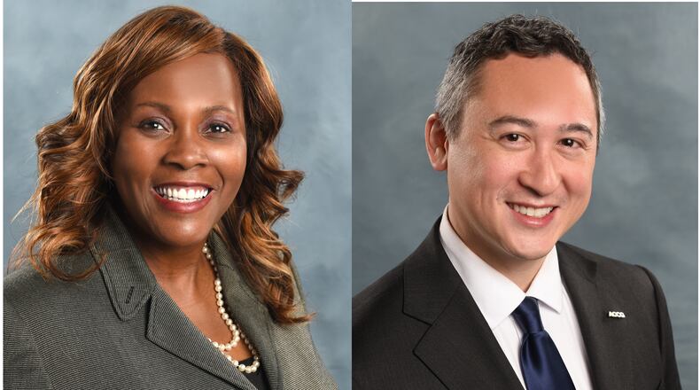 Gwinnett District 2 Commissioner Ben Ku and District 4 Commissioner Marlene Fosque were recently presented with certificates for completing the core requirements of the ACCG Lifelong Learning Academy. (Courtesy Gwinnett County)