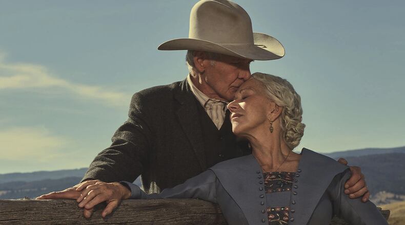 Harrison Ford and Helen Mirren in the Paramount+ "Yellowstone" prequel "1923." PARAMOUNT+
