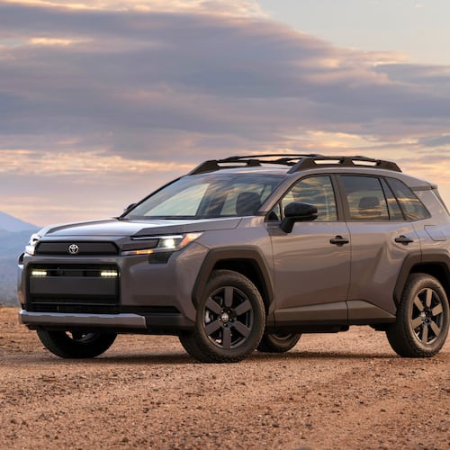 This photo provided by Toyota shows the 2026 RAV4. The redesigned RAV4 is better than ever thanks to improved technology features and a standard hybrid powertrain that gets up to a Toyota-estimated 44 mpg combined. (Courtesy of Toyota Motor Sales U.S.A. via AP)