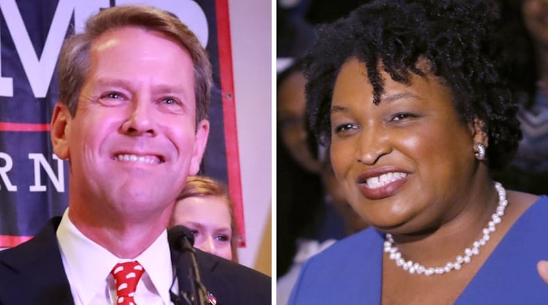 Republican Brian Kemp and Democrat Stacey Abrams are the two major-party candidates in Georgia’s race for governor.