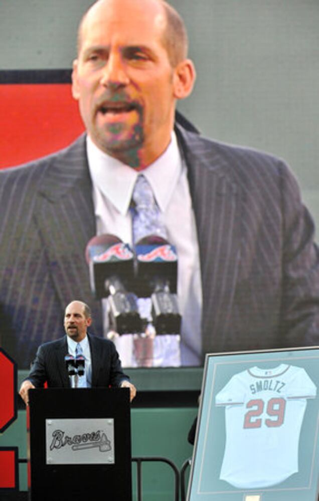 John Smoltz inducted into Braves Hall of Fame