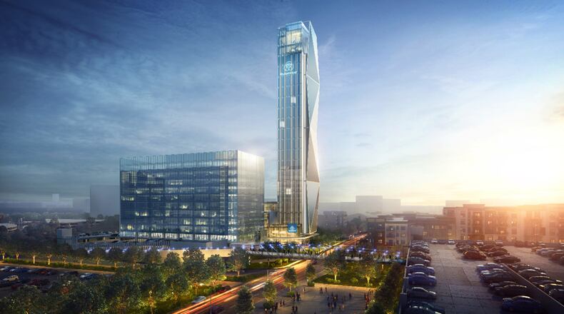 Cobb granted about $1.3 million in local economic incentives to thyssenkrupp/BRED Inc. to build the tallest tower in the county near The Battery Atlanta and SunTrust Park. Courtesy of Cobb County