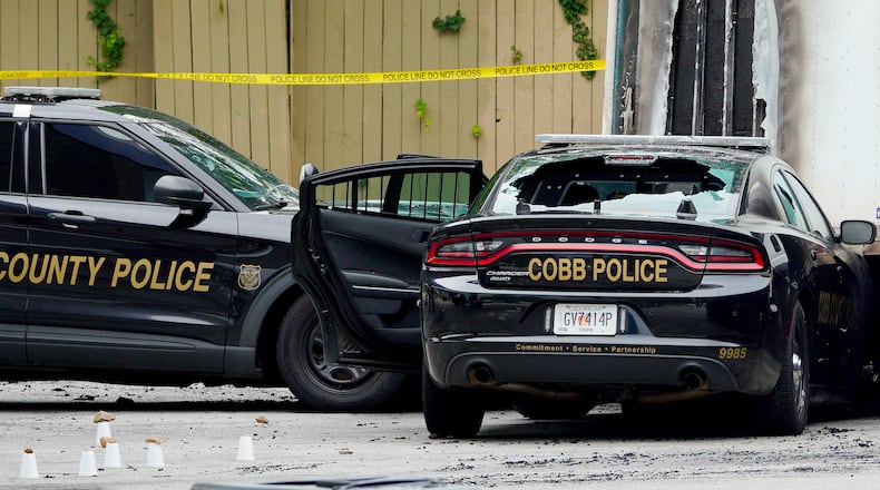 The investigation took place at a gas station on Old Floyd Road near Fontaine Road.