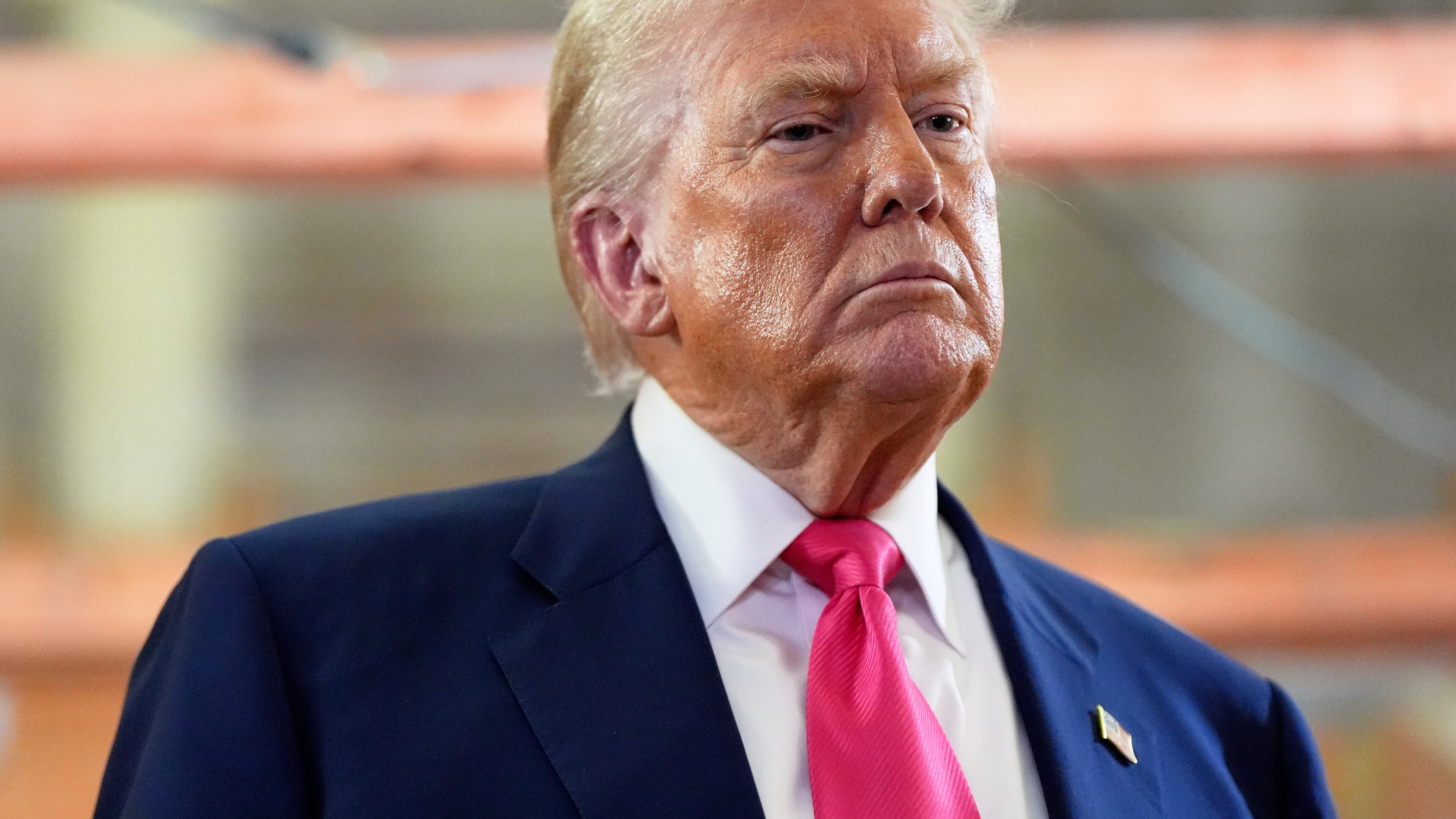 President Donald Trump visits the Federal Reserve, Thursday, July 24, 2025, in Washington. (AP Photo/Julia Demaree Nikhinson)