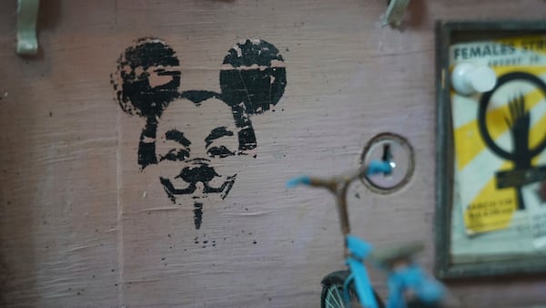 “Hasselnotion Student’s House” 2020 by Anonymouse on display at Skissernas Museum in Lund, southern Sweden, Friday, June 27, 2025. (AP Photo/James Brooks)