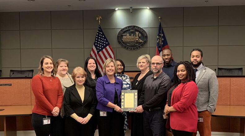 Kennesaw city officials from the Finance Department have been awarded the Certificate of Achievement for Excellence in Financial Reporting for 19 consecutive years. (Courtesy of Kennesaw)