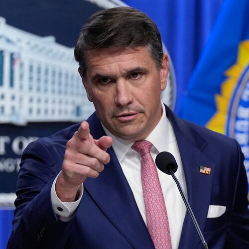 Acting Attorney General Todd Blanche speaks during a news conference at the Department of Justice, Wednesday, July 1, 2026 in Washington. (AP Photo/Manuel Balce Ceneta)