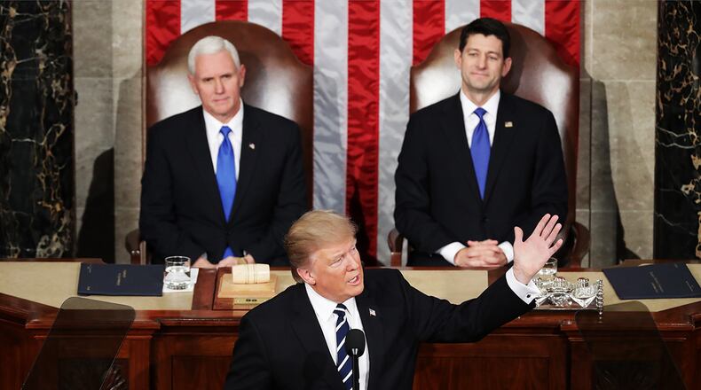 WASHINGTON, DC - FEBRUARY 28: U.S. President Donald Trump addresses a joint session of the U.S. Congress (Photo by Chip Somodevilla/Getty Images)