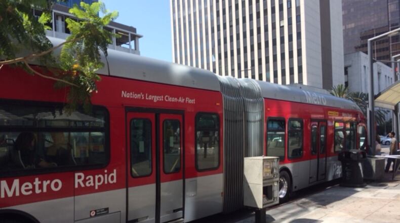 A delegation from Fulton County spent Tuesday and Wednesday touring Los Angeles' mass transit system.