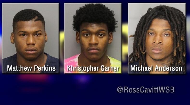 Matthew Thomas Perkins, 17, Kristopher Garner, 17, and Michael Anderson, 19 (Credit: Channel 2 Action News)
