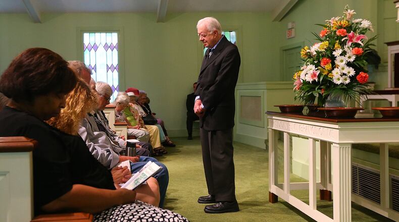 President Jimmy Carter still teaches occasional Sunday school classes at Maranatha Baptist Church in Plains. CURTIS COMPTON / CCOMPTON@AJC.COM
