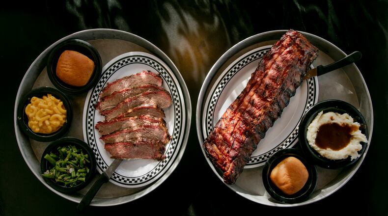 Sliced brisket and rib platters at Hickory Park Restaurant Co., a popular barbecue spot in Ames, Iowa, Jan. 5, 2016. The dining landscape in the state that begins the presidential nominating process has far more to offer than heat-lamped slices from Pizza Ranch and pork chops on a stick.
